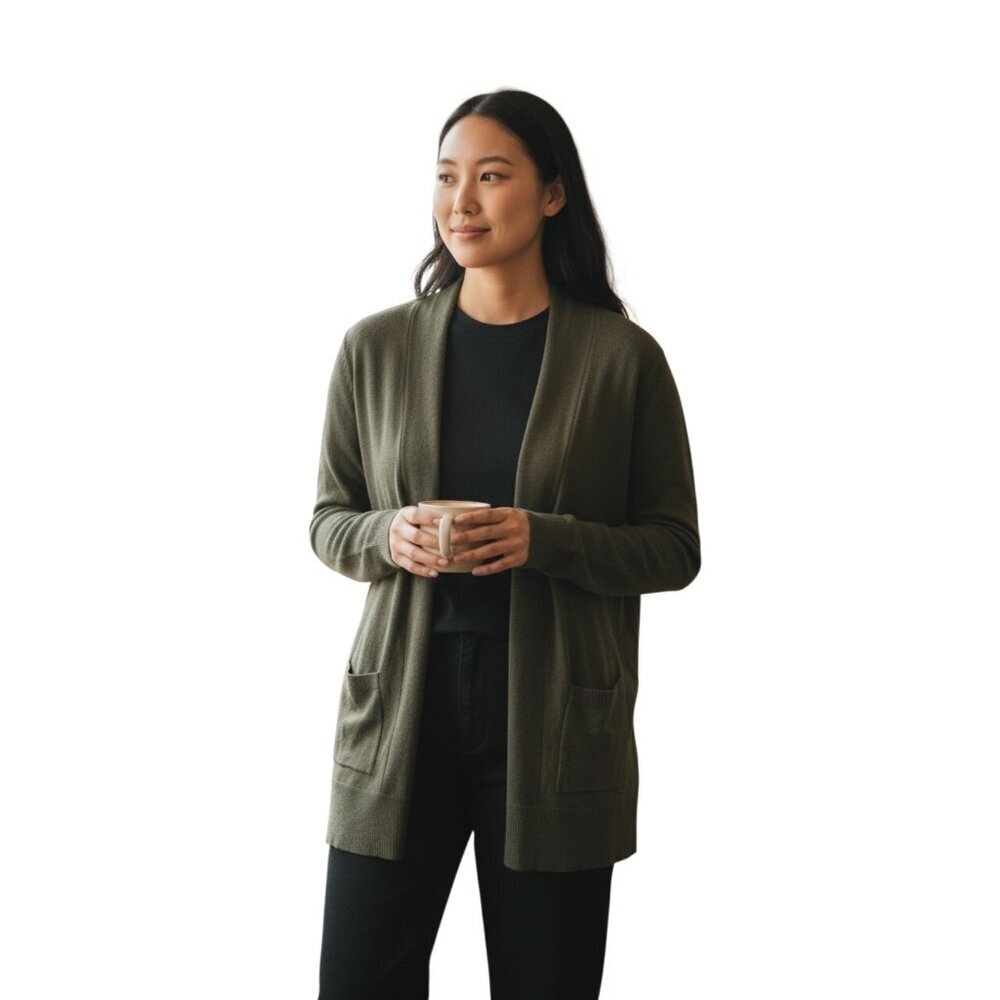 Pink Clover Womens Penton Cardigan~Sz XS~Olive Green Sweater NWT ~ L9 20